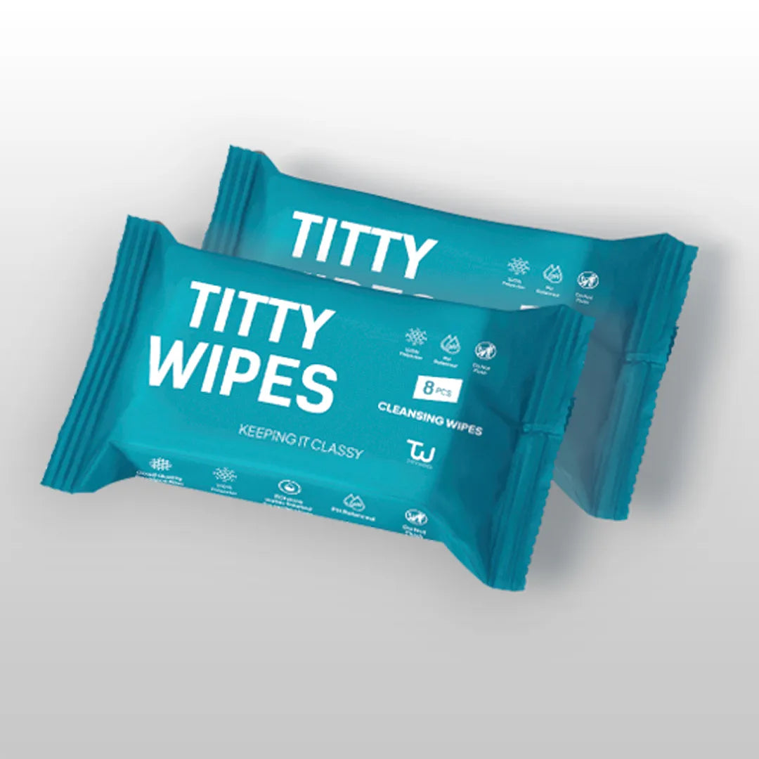 Two packages of Titty Wipes 